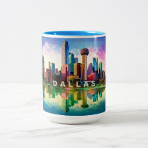 Dallas Skyline Urban City Art Mugg