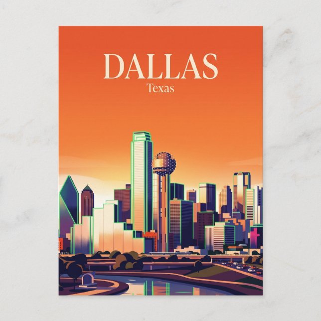 Dallas Skyline USA Vykort (Framsida)
