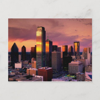 Dallas Skyline vid Sunset Vykort