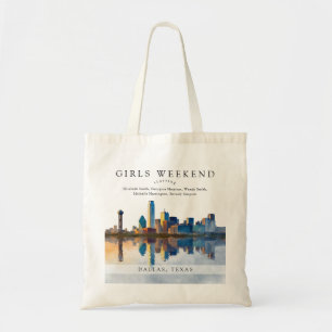 Dallas Skyline Watercolor Flickor Helgdagstaska Tygkasse