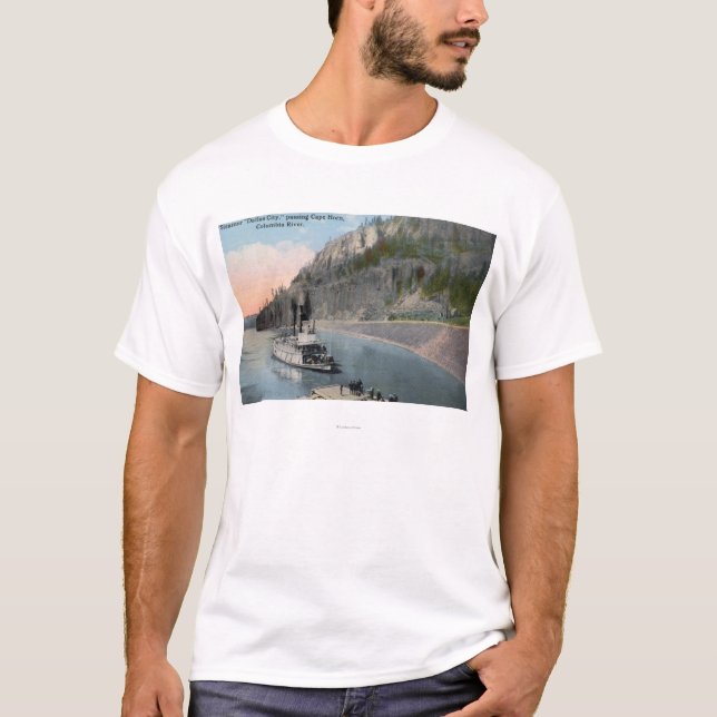 Dallas stadsSteamer på Columbia River T-shirt (Framsida)