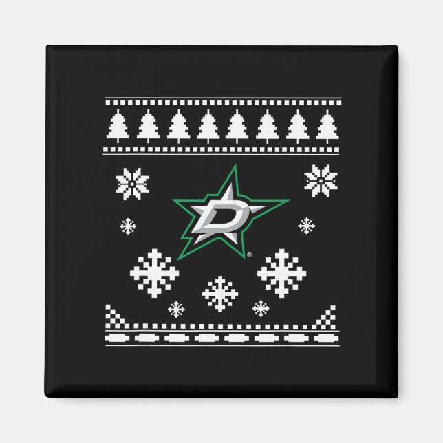 Dallas Stars Ugly jul Sweater Holidaze Magnet (Framsidan)