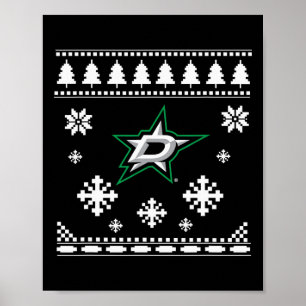 Dallas Stars Ugly jul Sweater Holidaze Poster