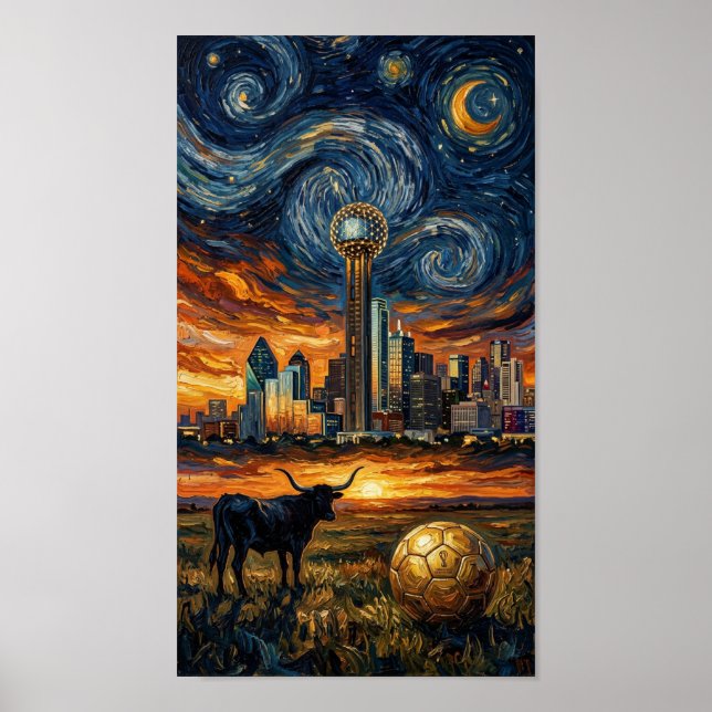 Dallas Stjärnklar Natthimmel VM i fotboll 2026 Poster (Framsidan)