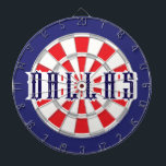 DALLAS Texan White, Silver, Red and Navy Blue Darttavla<br><div class="desc">DALLAS Texan White, Silver, Red och Navy Blue Färgad Dart Board Game Inklusive 6 Brass Darts. Du kan justera texten genom att välja alternativet för anpassning 🎯 Berätta om du har ytterligare frågor och eftersom Zazzles kundsupport hanterar den kundupplevelse du kan få till kundsupport för Zazzle via chatta, mobil eller...</div>
