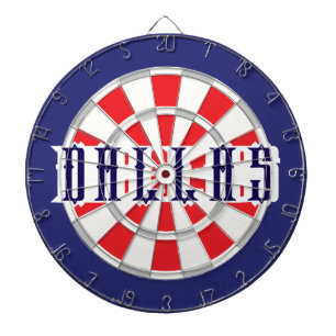 DALLAS Texan White, Silver, Red and Navy Blue Darttavla