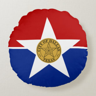 Dallas (Texas City flagga) Rund Kudde