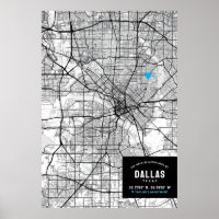 Dallas, Texas City Karta + Markera din plats