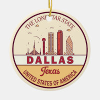 Dallas Texas City Skyline Emblem