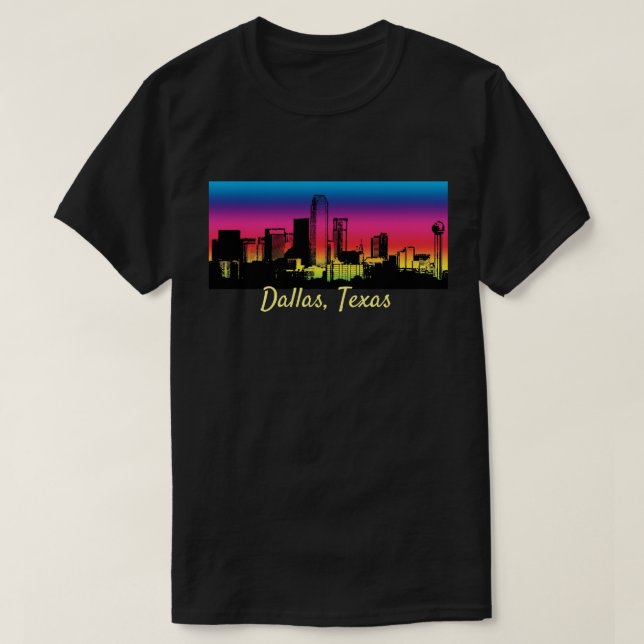 Dallas Texas City Skyline T Shirt (Design framsida)