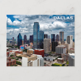Dallas Texas City Skyline Travel Photo Vykort