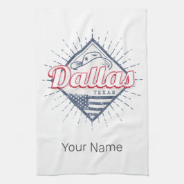 Dallas Texas City United Stater Vintage USA Kökshandduk