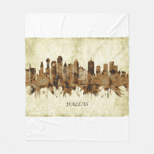 Dallas Texas Cityscape Fleecefilt