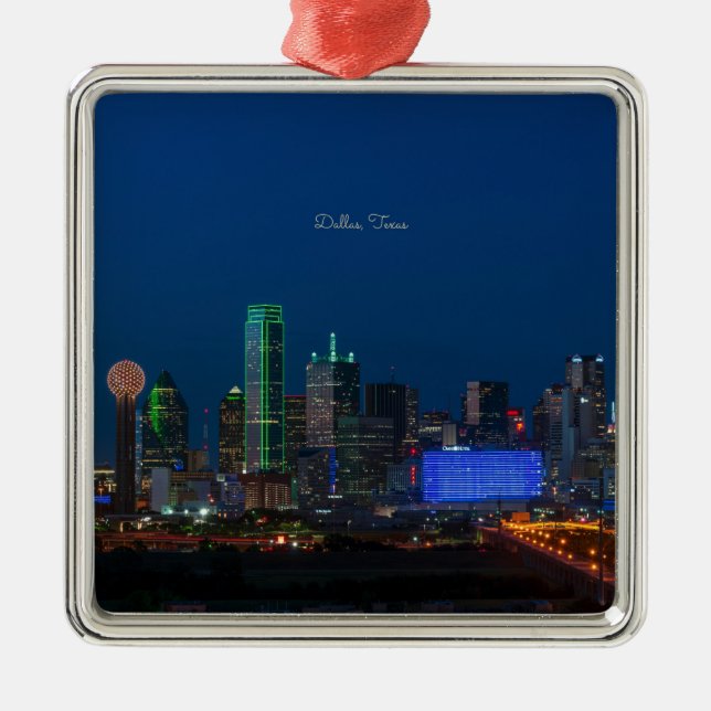 Dallas, Texas cityscape-foto, Metall Ornament (Framsidan)