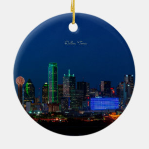 Dallas, Texas cityscape-fotografi, Julgransprydnad Keramik