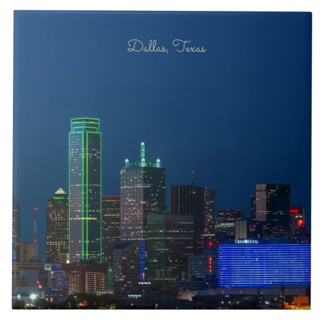 Dallas, Texas cityscape-fotografi, Kakelplatta (Framsidan)
