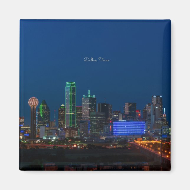 Dallas, Texas cityscape-fotografi, Magnet (Framsidan)