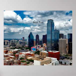 Dallas, Texas cityscape-fotografi Poster