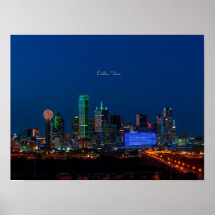 Dallas, Texas cityscape-fotografi, Poster