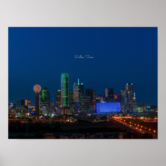 Dallas, Texas cityscape-fotografi, Poster (Framsidan)