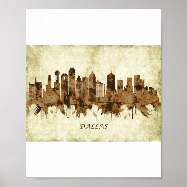 Dallas Texas Cityscape Poster (Framsidan)