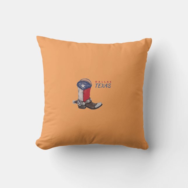 Dallas Texas Cowboy Boot Kudde (Framsida)