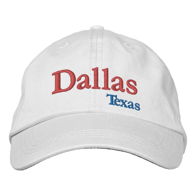 Dallas Texas Embroized Baseball Cap Broderad Keps (Framsida)