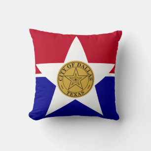 Dallas, Texas, Flagga American MoJo Pillow Kudde