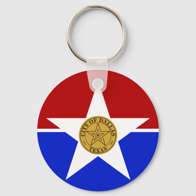 Dallas (Texas) flagga Keychain Nyckelring (Framsida)
