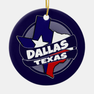 Dallas Texas flagga sprängde helgdag ornament