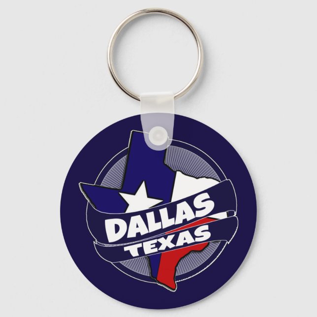 Dallas Texas flagga-sprängningskedja Nyckelring (Framsida)