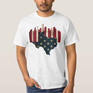 Dallas Texas flaggahorisont T Shirt