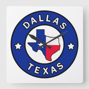 Dallas Texas Fyrkantig Klocka