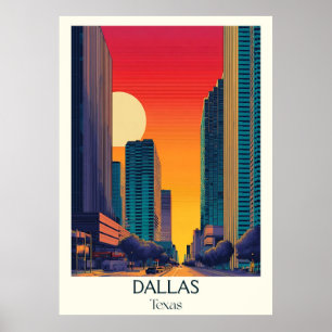 Dallas Texas Höghus Poster