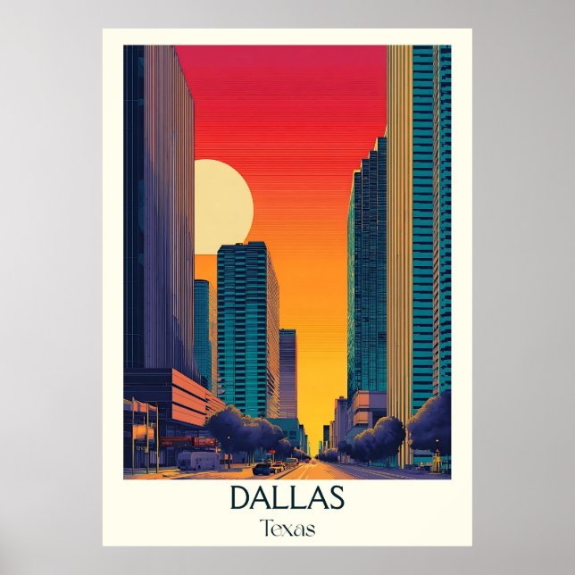 Dallas Texas Höghus Poster (Framsidan)