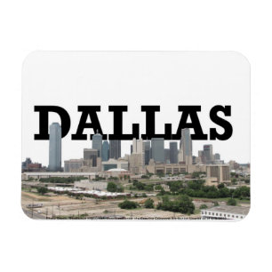 Dallas Texas horisont med Dallas i himmlen Magnet
