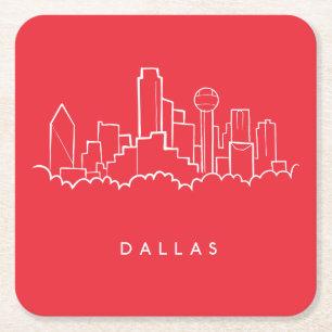 Dallas Texas horisont Underlägg Papper Kvadrat