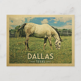 Dallas Texas Horse Farm-Vintage resor Vykort