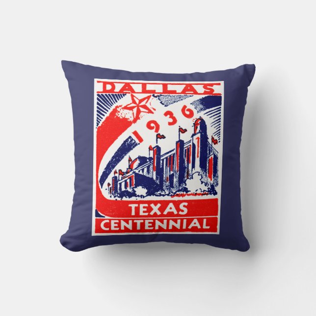 Dallas Texas hundraårsjubileum 1936 Kudde (Framsida)