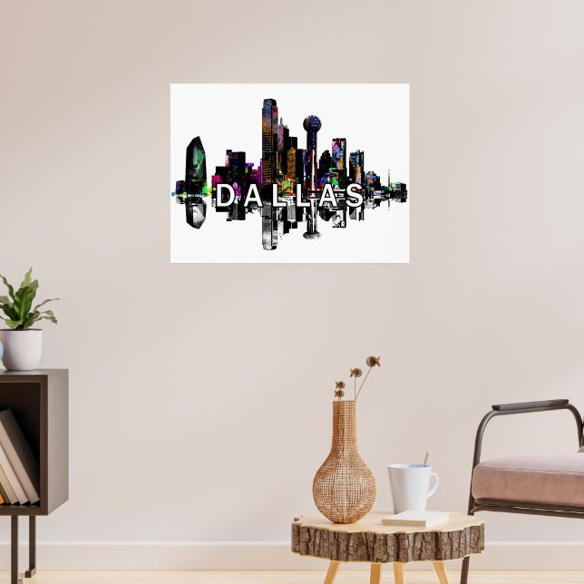 Dallas, Texas i graffiti Poster (Vardagsrum 3)