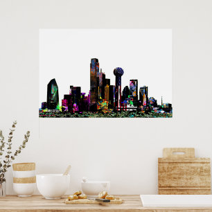 Dallas, Texas i graffiti Poster