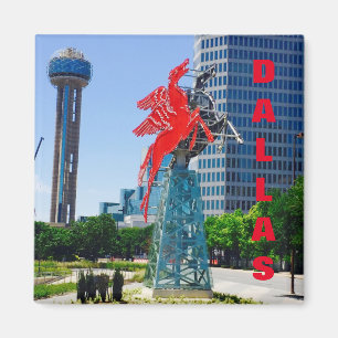 Dallas Texas i stadens centrum Landmarks Magnet