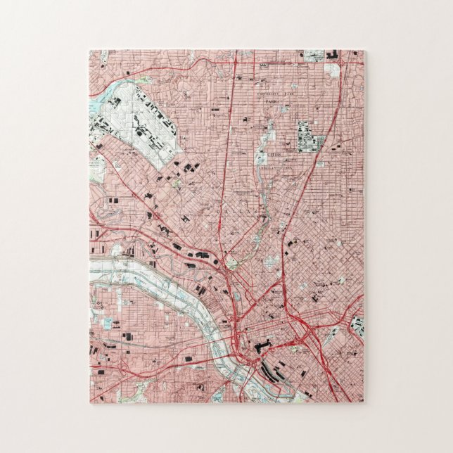 Dallas Texas karta (1995) Pussel (Vertikal)