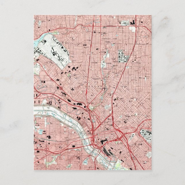 Dallas Texas Karta (1995) Vykort (Framsida)