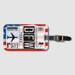 Dallas Texas Luggage Tag Bagagebricka