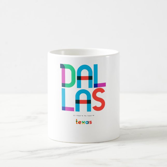 Dallas Texas Mid Century, Pop Art. Kaffemugg (Center)