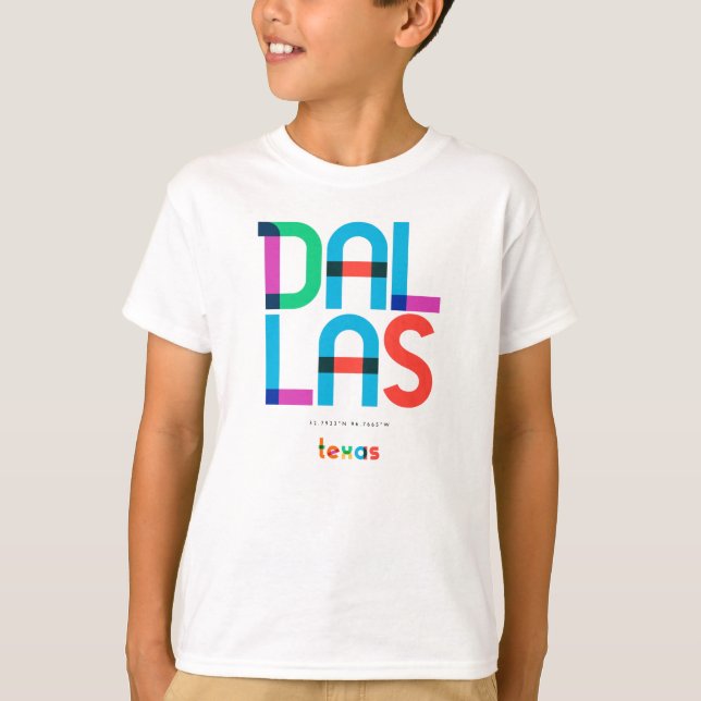 Dallas Texas Mid Century, Pop Art. T Shirt (Framsida)