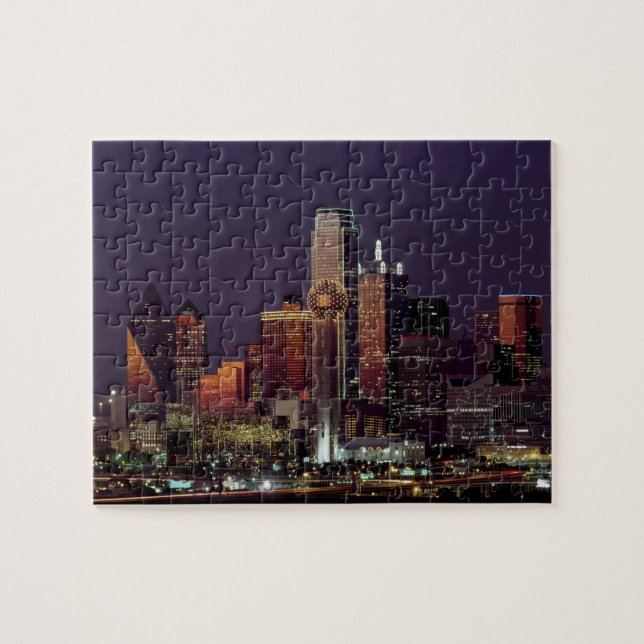 Dallas Texas natthorisont Pussel (Horisontell)