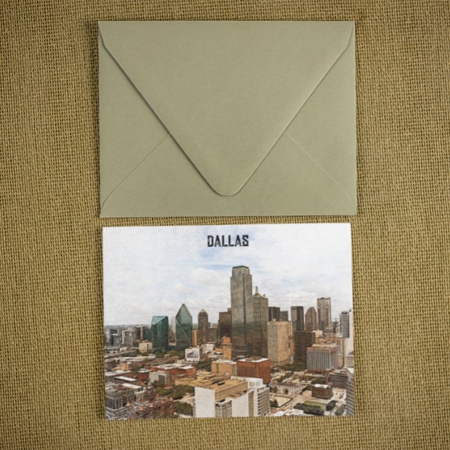 Dallas Texas Panorama VIew City Silhouette Vykort (dallas texas city silhouette postcard)