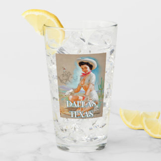 Dallas Texas Pin Up Girl Pint Glass Glaskopp